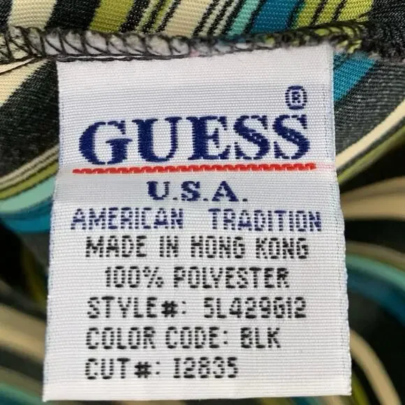 Guess Vintage Striped Y2K Button Up Blouse Size M - Picture 3 of 6